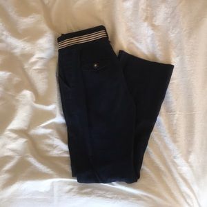 Anthropologie  100% Linen Navy Trousers